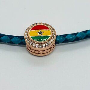 ✨✨Pandora Ghana Country Flag Exclusive Round Sparkling Charm